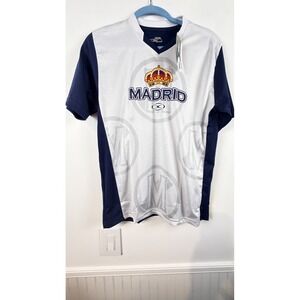 Xara Soccer Champions Series II Madrid Jersey Mens Small White Navy Blue 1041